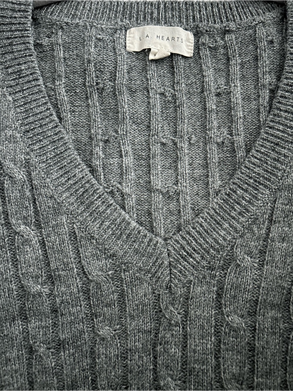 La Hearts Gray Ribbed V-Neck Sweater Vest - Picture 3 of 4